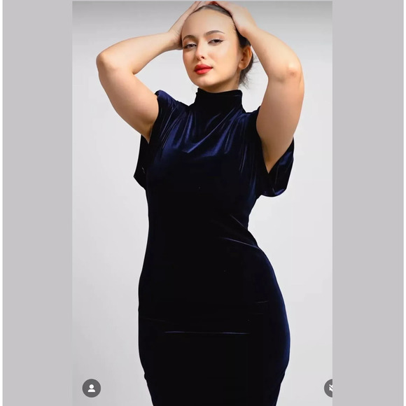 RARE!!! ZARA BLOGGER FAVE! High Collar Midi Dress NWT - Picture 6 of 16